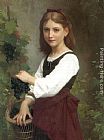 Young Girl Holding a Basket of Grapes by Elizabeth Jane Gardner Bouguereau